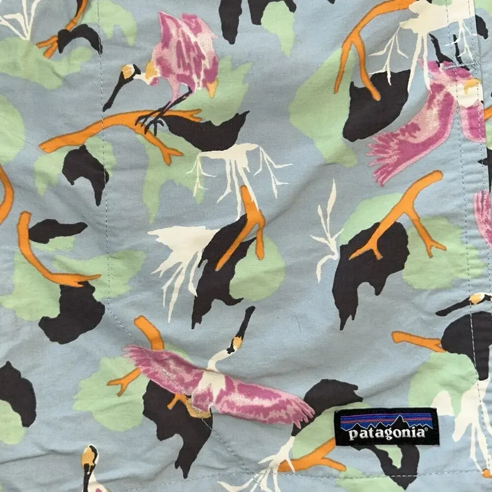 Patagonia Baggies Swim Shorts Bird Print Mens Size Large Multicolor Beach Pool